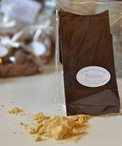 Feuillantine Chocolat noir 54% Gingembre Tristan Chocolatier Suisse