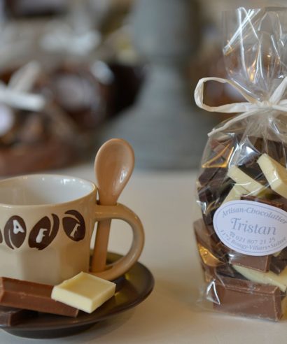 Pause Café Rectangle nature mélange lait blanc noir 54 % Tristan Chocolatier Suisse