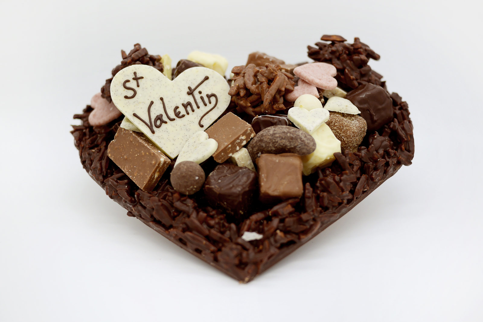 Coeur Rocher St Valentin chocolat Lait Mélange gourmand Tristan Chocolatier