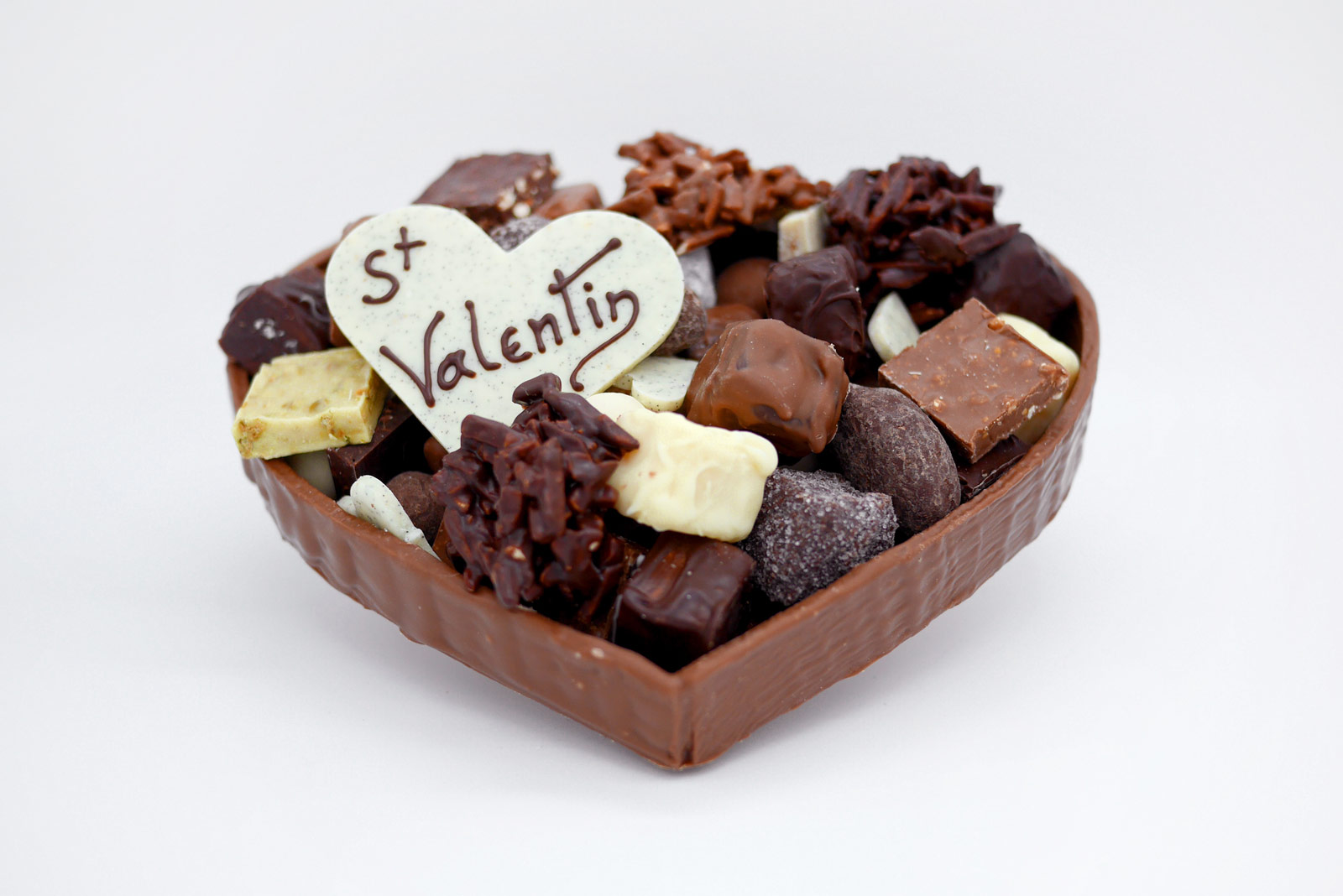 Coeur St Valentin chocolat Lait Mélange gourmand Tristan Chocolatier