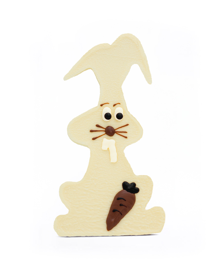Lapin plat Chocolat Blanc