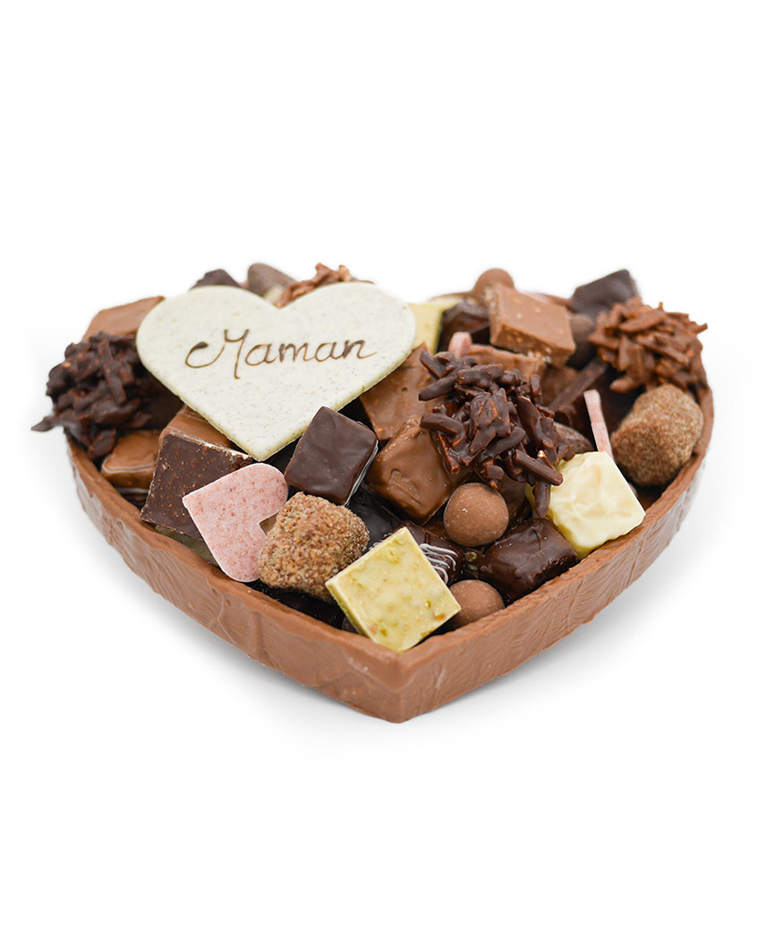 Grand Coeur Lait « Maman » 20cm