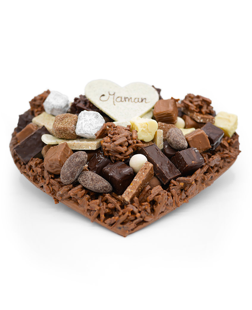 Grand Coeur Rocher Lait 27cm