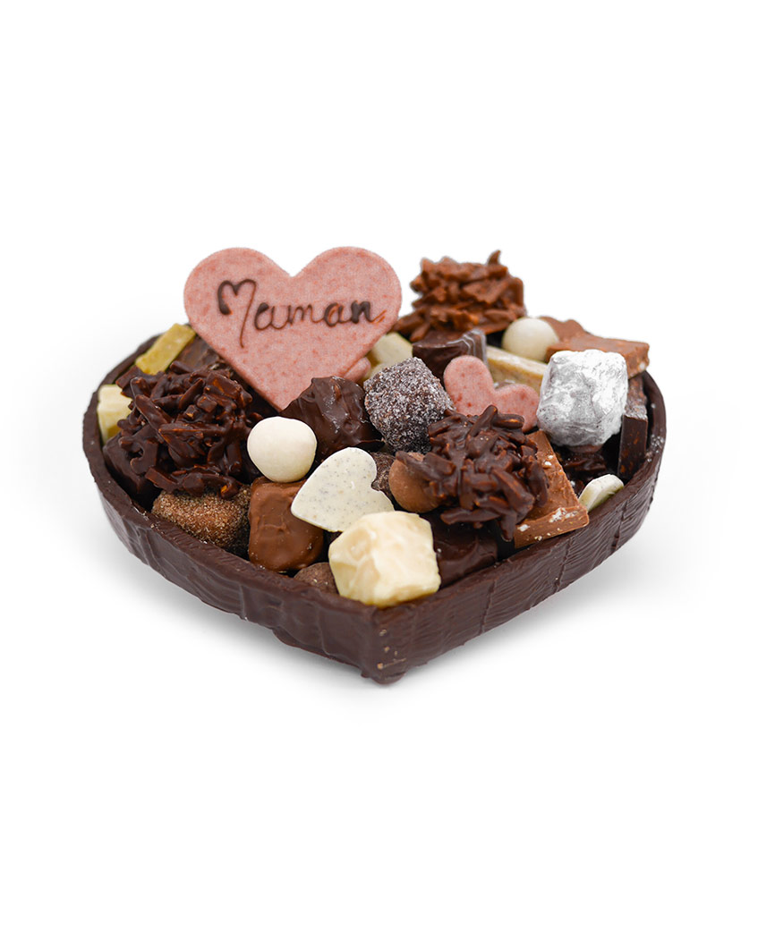 Moyen Coeur Noir « Maman » 18cm