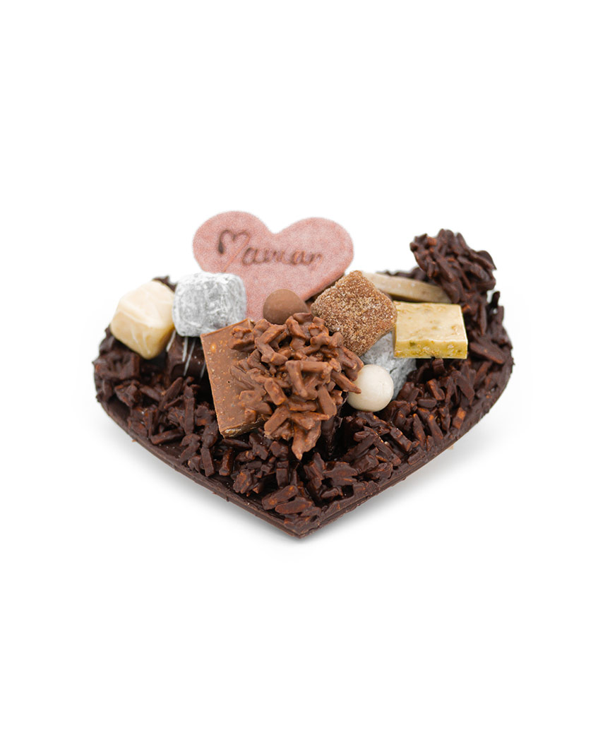 Mini Coeur Rocher Noir 16cm