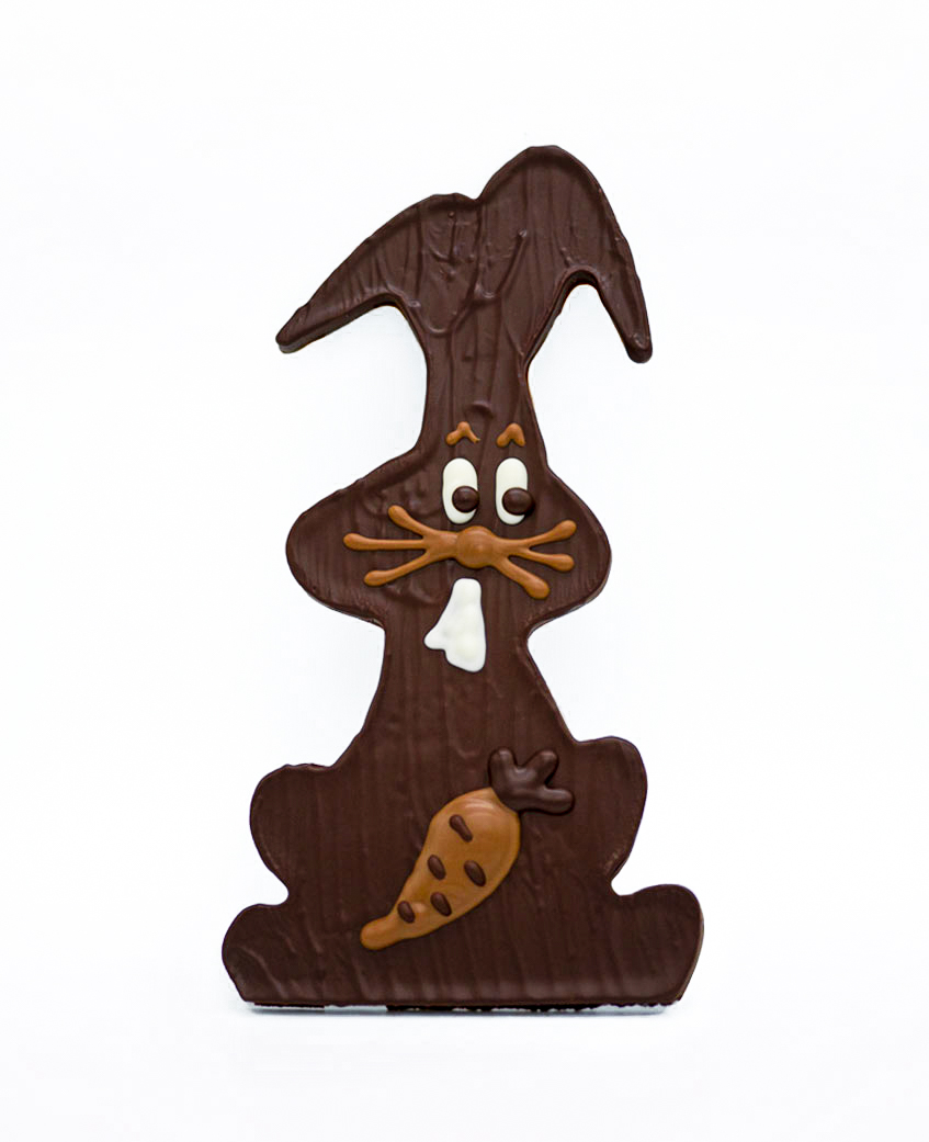 Lapin plat Chocolat Noir