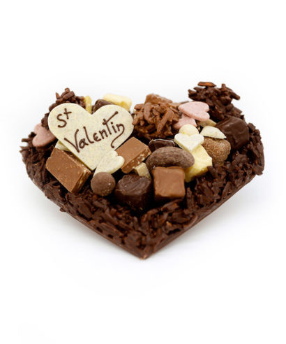 Moyen Coeur Rocher Chocolat Noir Mélange gourmand Tristan Chocolatier